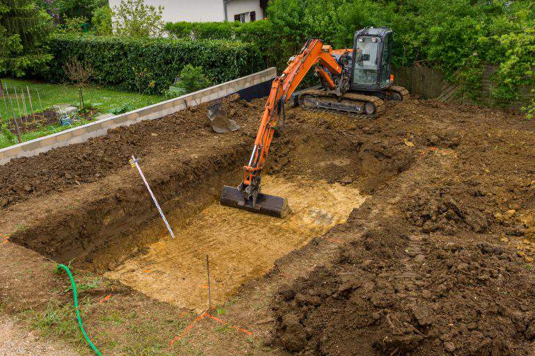 trou pour la piscine