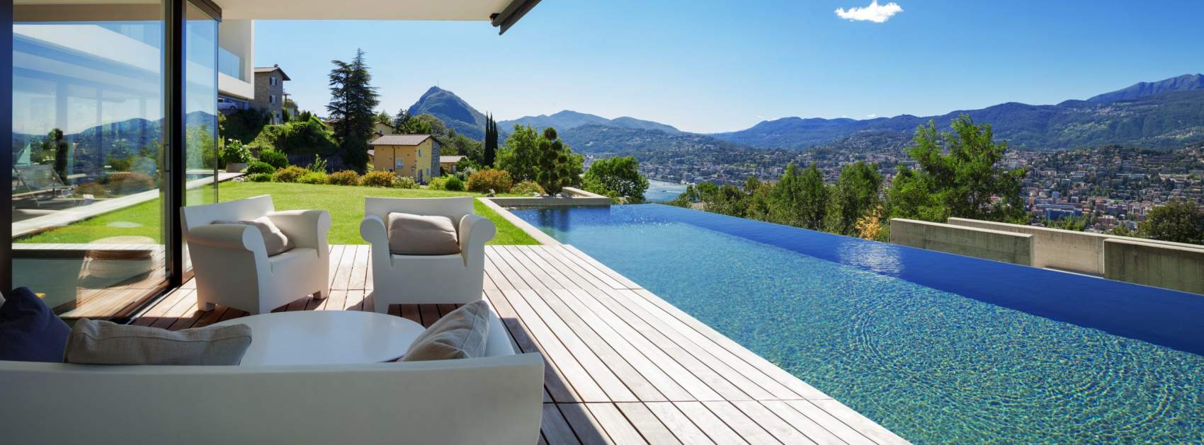 Modern house with pool in exterior