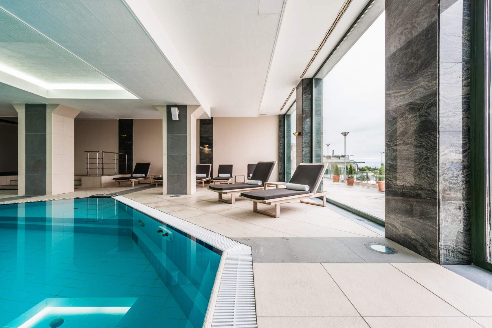 Luxury swimming pools in a modern hotel